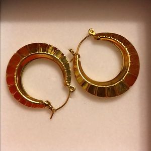 10k gold plated vintage fashion hoop earrings